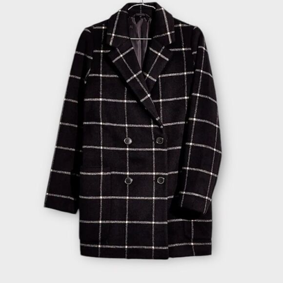 MADEWELL Hollis Double-Breasted Coat in Windowpane - Picture 13 of 13